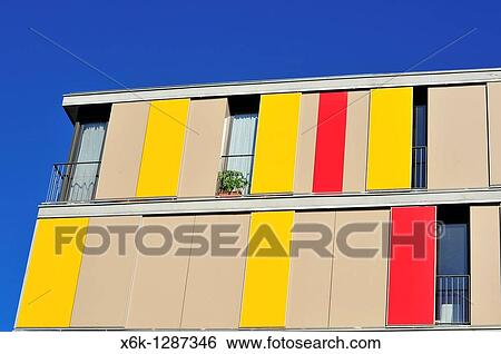 Stock Photograph - Exterior residential building. Granollers, Vall's Oriental, Barcelona province, Catalonia, Spain.. Fotosearch