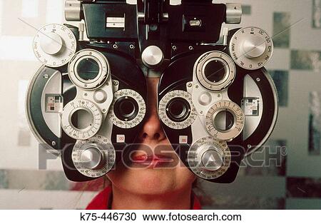 Eye exam phoroptor. View Large Photo Image Stock Image - Eye exam phoroptor.. Fotosearch