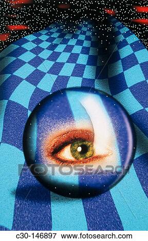 Eye in globe View Large Photo Image Stock Photo - Eye in globe. Fotosearch