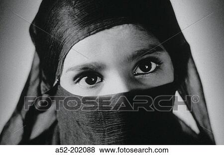 Stock Photo - Eyes behind a veil. Fotosearch