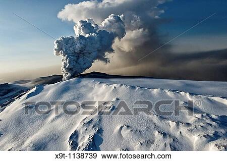 Stock Photo - Eyjafjallajokull eruption before it start producing enormous quantities of ash. Fotosearch