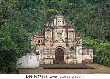 Facade of a church in ruins: La Ermita de La Santa Cruz, Antigua, Guatemala View Large Photo Image Stock Photo - Facade of a church in ruins: La Ermita de La Santa Cruz, Antigua, Guatemala. Fotosearch