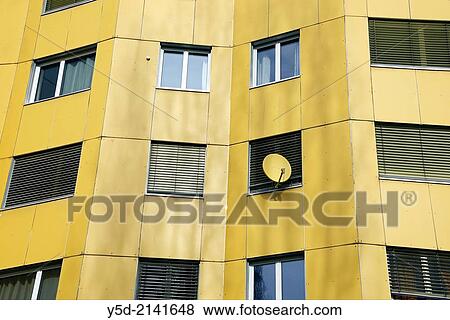 facade of apartment building, Les Avanchets, Geneva, Switzerland, Europe View Large Photo Image Stock Photo - facade of apartment building, Les Avanchets, Geneva, Switzerland, Europe. Fotosearch