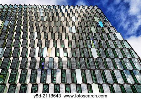 Facade of Harpa concert hall, Reykjavik, Iceland. View Large Photo Image Stock Image - Facade of Harpa concert hall, Reykjavik, Iceland.. Fotosearch