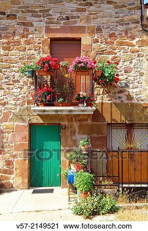 Facade of rural house. Pineda de la Sierra, Burgos province, Castilla Leon, Spain. View Large Photo Image Stock Image - Facade of rural house. Pineda de la Sierra, Burgos province, Castilla Leon, Spain.. Fotosearch