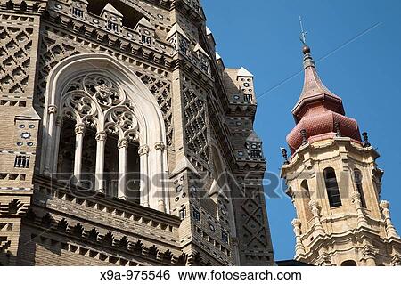 Facade of Seo Cathedral, Zaragoza - Saragossa, Aragon, Spain View Large Photo Image Stock Photograph - Facade of Seo Cathedral, Zaragoza - Saragossa, Aragon, Spain. Fotosearch