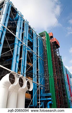 Facade of the Centre Pmpidou in Paris, France. View Large Photo Image Picture - Facade of the Centre Pmpidou in Paris, France.. Fotosearch