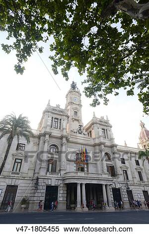 Facade of the City of Valencia, Spain View Large Photo Image Stock Photography - Facade of the City of Valencia, Spain. Fotosearch