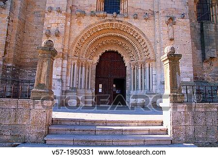 Stock Image - Facade of the collegiate church. Toro, Zamora province, Castilla Leon, Spain.. Fotosearch
