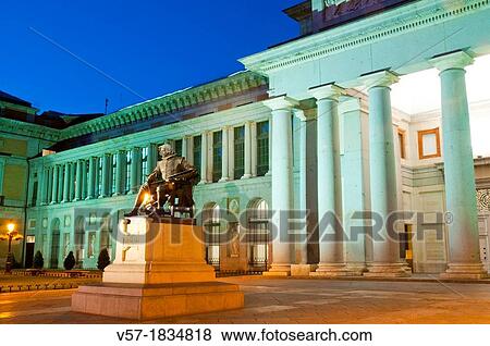 Facade of The Prado museum, night view. Madrid, Spain. View Large Photo Image Stock Photo - Facade of The Prado museum, night view. Madrid, Spain.. Fotosearch