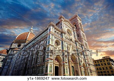 Facade of the the Gothic-Renaissance Duomo of Florence, Basilica of Saint Mary of the Flower, Firenza Basilica di Santa Maria del Fiore built between 1293 & 1436 Italy View Large Photo Image Stock Photo - Facade of the the Gothic-Renaissance Duomo of Florence, Basilica of Saint Mary of the Flower, Firenza Basilica di Santa Maria del Fiore built between 1293 & 1436 Italy. Fotosearch