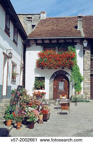Facade of traditional house. Hecho, Huesca province, Aragon, Spain. View Large Photo Image Stock Image - Facade of traditional house. Hecho, Huesca province, Aragon, Spain.. Fotosearch