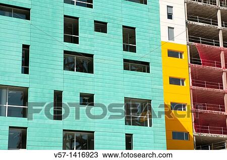 Facades of buildings under construction. M? stoles, Madrid province, Spain. View Large Photo Image Stock Image - Facades of buildings under construction. M? stoles, Madrid province, Spain.. Fotosearch