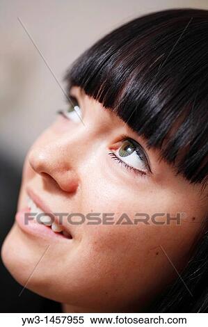 face of the girl looking upwards closeup shot View Large Photo Image Stock Photography - face of the girl looking upwards closeup shot. Fotosearch