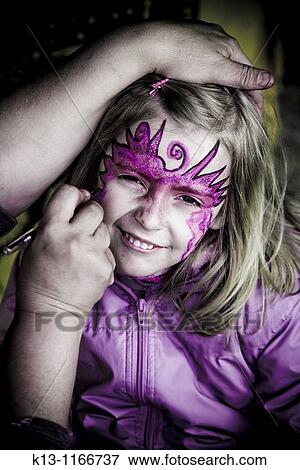 Face painting girl View Large Photo Image Stock Photo - Face painting girl. Fotosearch