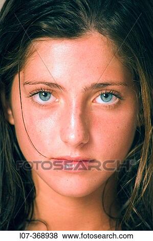 Stock Photo - Face shot of teenage girl. Paris. France. Fotosearch