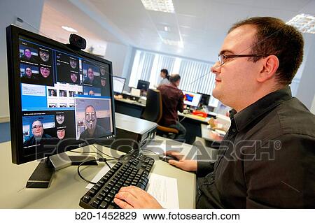 Stock Photo - Facial expression recognition system using deformable models, Tecnalia Research & Innovation Center, Zamudio, Bizkaia, Euskadi, Spain. Fotosearch