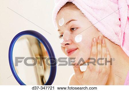 Stock Image - Facial treatment. Fotosearch