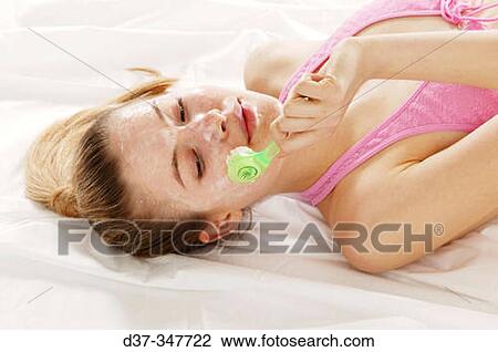 Stock Image - Facial treatment. Fotosearch