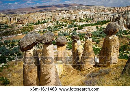 Stock Photo - Fairy Chimneys Cavusin Cappadocia Turkey. Fotosearch