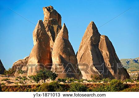 Fairy Chimneys near Goreme Goreme, Cappadocia Turkey View Large Photo Image Stock Image - Fairy Chimneys near Goreme Goreme, Cappadocia Turkey. Fotosearch