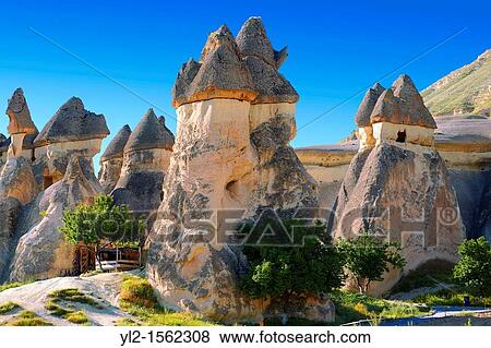 Fairy Chimneys near Zelve, Cappadocia Turkey View Large Photo Image Stock Photo - Fairy Chimneys near Zelve, Cappadocia Turkey. Fotosearch