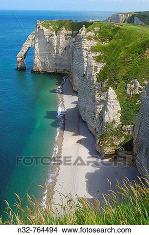 Falaise d? aval Sea Cliff? tretat C? te d? Albatre Haute-Normandie Normandy France View Large Photo Image Picture - Falaise d? aval Sea Cliff? tretat C? te d? Albatre Haute-Normandie Normandy France. Fotosearch