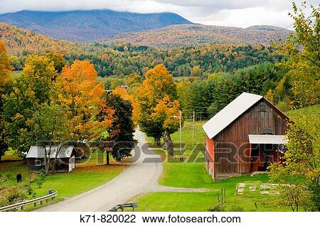 Fall foilage and a farm in rural, Vermont, USA View Large Photo Image Stock Image - Fall foilage and a farm in rural, Vermont, USA. Fotosearch