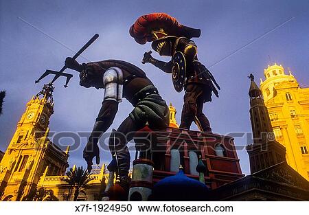 Falla of Plaza del Ayuntamiento, Fallas festival, Valencia, Spain View Large Photo Image Stock Image - Falla of Plaza del Ayuntamiento, Fallas festival, Valencia, Spain. Fotosearch