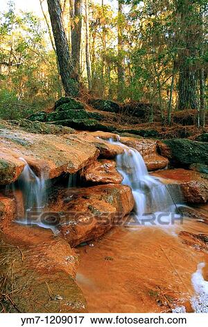 Stock Photo - Falls on Copperas Creek - Bastrop State Park, Texas Old pioneer dam for wagon crossings modified by CCC. Fotosearch