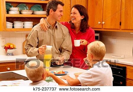 Stock Photo - Family breakfast. Fotosearch