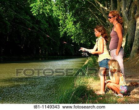 family, fishing in France, midi channel, View Large Photo Image Stock Image - family, fishing in France, midi channel,. Fotosearch