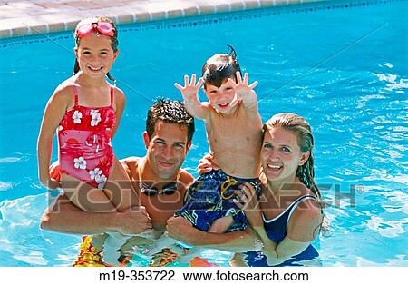 family in a pool View Large Photo Image Stock Image - family in a pool. Fotosearch
