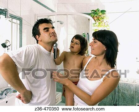 Family in bathroom togehter View Large Photo Image Stock Image - Family in bathroom togehter. Fotosearch