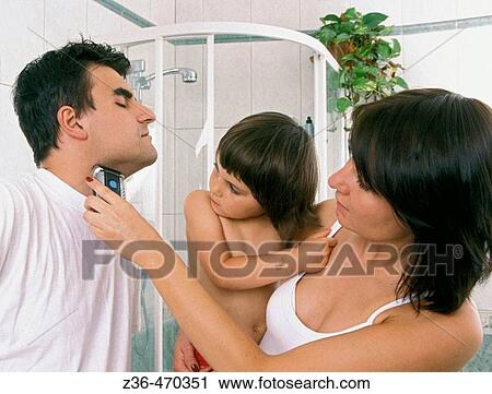 Family in bathroom together View Large Photo Image Stock Image - Family in bathroom together. Fotosearch