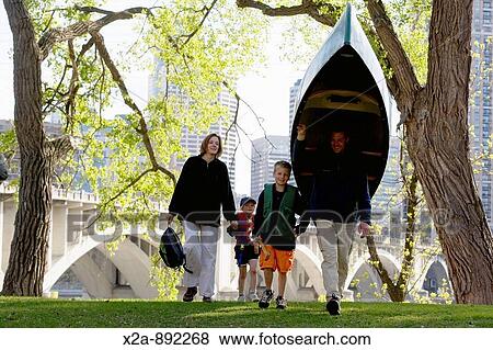 FAMILY IN MINNEAPOLIS PARK View Large Photo Image Stock Photo - FAMILY IN MINNEAPOLIS PARK. Fotosearch