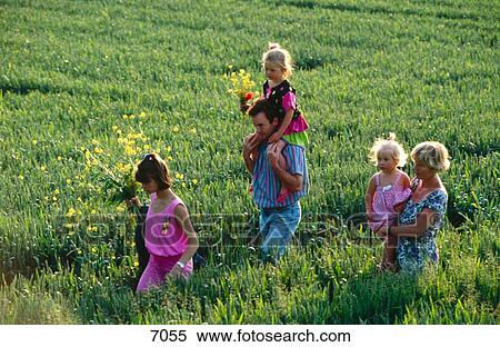 Stock Photography - Family in the country. France. Fotosearch