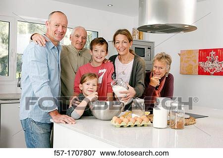 Family in the kitchen View Large Photo Image Stock Photo - Family in the kitchen. Fotosearch