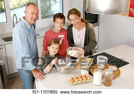 Stock Photography - Family in the kitchen. Fotosearch