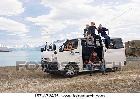 Family on a road trip, South Island, New Zealand View Large Photo Image Stock Photography - Family on a road trip, South Island, New Zealand. Fotosearch