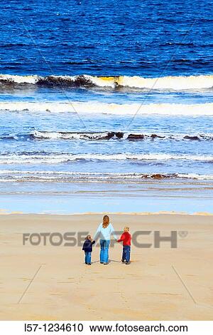 family on sandy beach, Sutherland, Scotland View Large Photo Image Stock Image - family on sandy beach, Sutherland, Scotland. Fotosearch