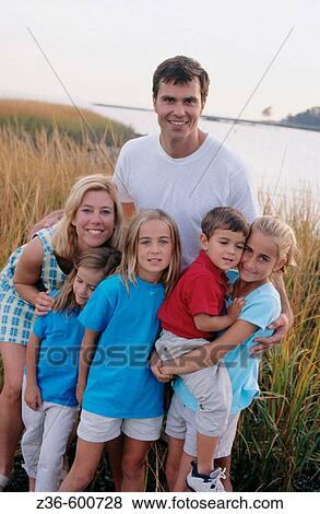 Stock Photo - Family outdoors. Fotosearch