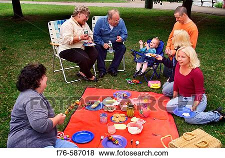 Stock Photo - Family picnic.. Fotosearch
