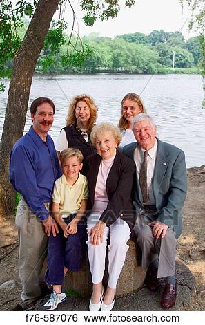 Family portrait, including parents, children and grandparents, View Large Photo Image Stock Photograph - Family portrait, including parents, children and grandparents,. Fotosearch