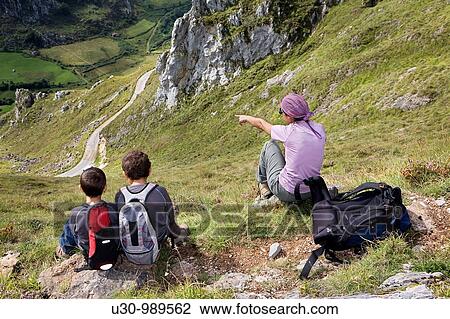 Family practice mountaineering in the? ndara massif, of walking in the Picos de Europa National Park Tresviso Cantabria Spain View Large Photo Image Stock Image - Family practice mountaineering in the? ndara massif, of walking in the Picos de Europa National Park Tresviso Cantabria Spain. Fotosearch