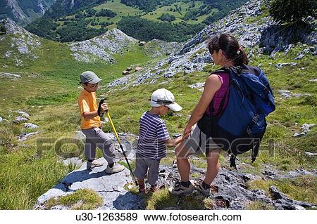 Family practice mountaineering in the Urrieles massif, in the Picos de Europa National Park, Asturias, Spain View Large Photo Image Stock Photo - Family practice mountaineering in the Urrieles massif, in the Picos de Europa National Park, Asturias, Spain. Fotosearch