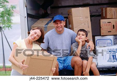 Family sitting on moving truck deck View Large Photo Image Stock Image - Family sitting on moving truck deck. Fotosearch