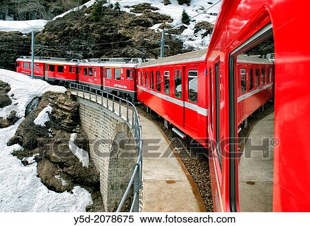 famous Bernina express train recorded in the list of UNESCO View Large Photo Image Stock Photography - famous Bernina express train recorded in the list of UNESCO. Fotosearch