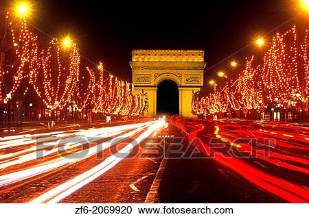 Famous Champs Elysees and Arc de Triomphe Paris France. View Large Photo Image Stock Image - Famous Champs Elysees and Arc de Triomphe Paris France.. Fotosearch