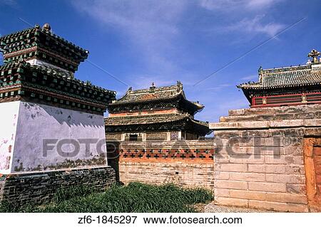 Stock Photo - Famous Erdene Zuu Monastery 1586 in Mongolia. Fotosearch